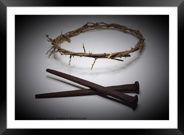 Nails and Crown of Thorns 18C Framed Mounted Print by Philip Lehman