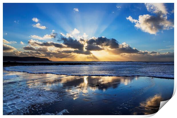 Widemouth Bay, Bude Cornwall. Print by Maggie McCall