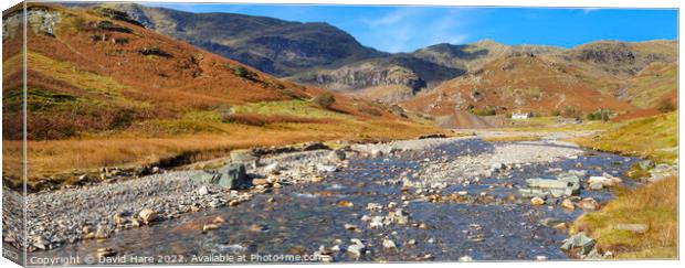 Cumbrian Hillsides and streams Canvas Print by David Hare
