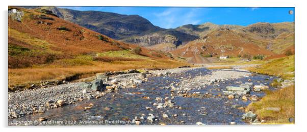 Cumbrian Hillsides and streams Acrylic by David Hare