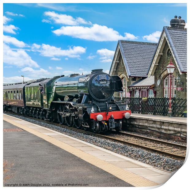 The Flying Scotsman passes through Dent Station Print by Keith Douglas