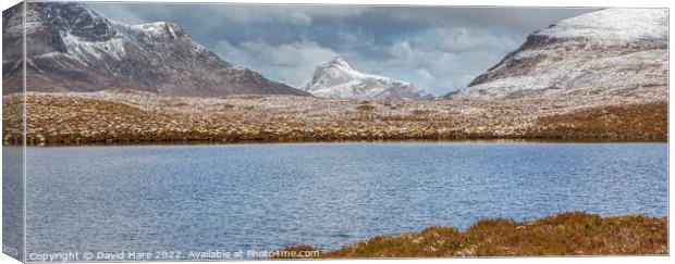 Snowy Highland Moorland Canvas Print by David Hare