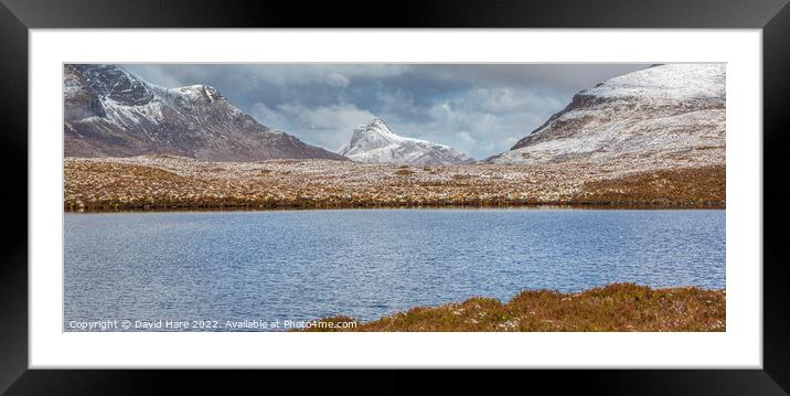Snowy Highland Moorland Framed Mounted Print by David Hare