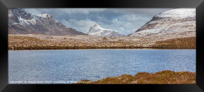 Snowy Highland Moorland Framed Print by David Hare