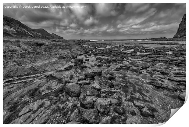 Crackington Haven, Cornwall (mono) Print by Derek Daniel