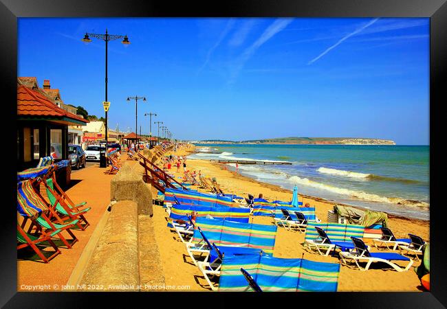 Shanklin beach, Isle of Wight. Framed Print by john hill