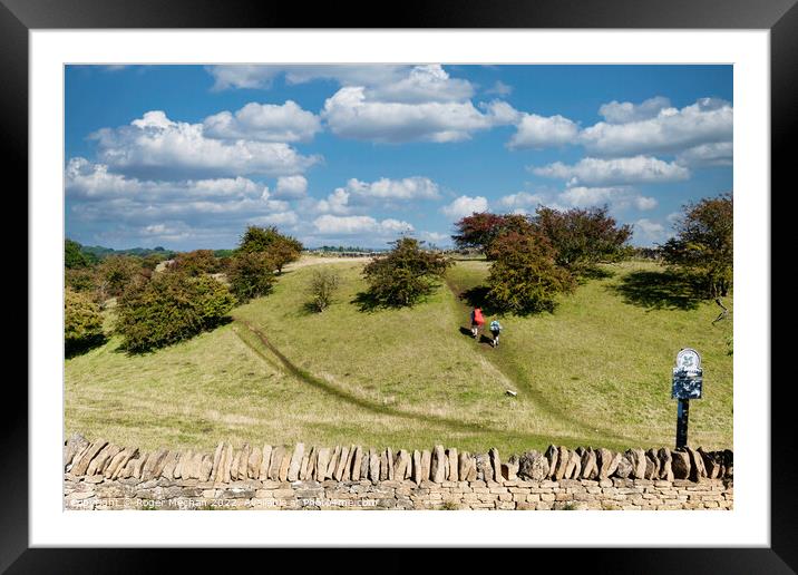 Trekking Through Cotswolds Framed Mounted Print by Roger Mechan