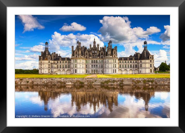 Chateau de Chambord, royal medieval french castle. Loire Framed Mounted Print by Stefano Orazzini
