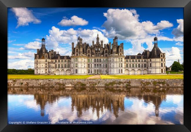 Chateau de Chambord, royal medieval french castle. Loire Framed Print by Stefano Orazzini