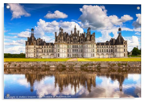 Chateau de Chambord, royal medieval french castle. Loire Acrylic by Stefano Orazzini