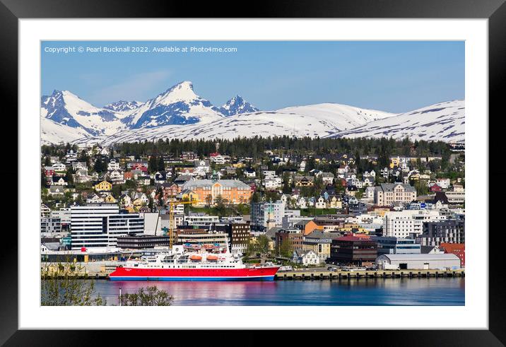 Cruise Ship Tromso Norway Framed Mounted Print by Pearl Bucknall