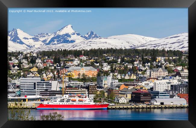 Cruise Ship Tromso Norway Framed Print by Pearl Bucknall