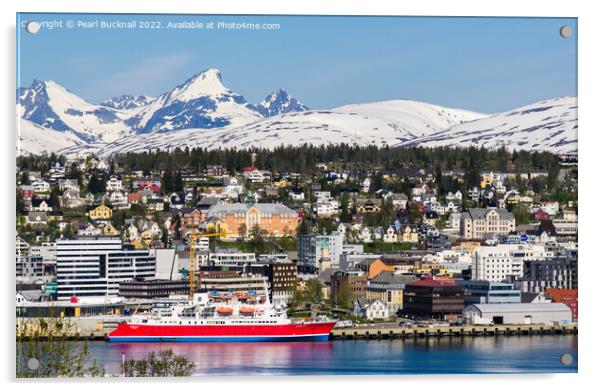 Cruise Ship Tromso Norway Acrylic by Pearl Bucknall