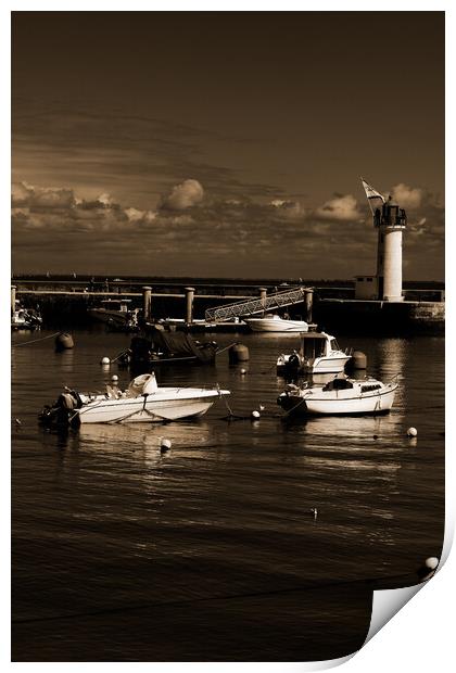 View on Phare de la Flotte in sepia Print by youri Mahieu