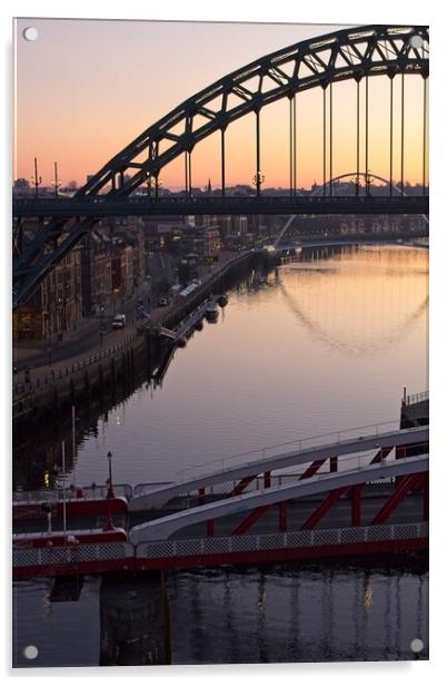 Tyne Bridge at Dawn Acrylic by Rob Cole