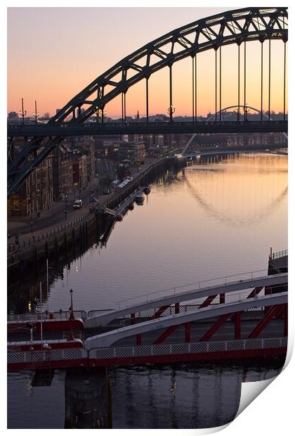 Tyne Bridge at Dawn Print by Rob Cole