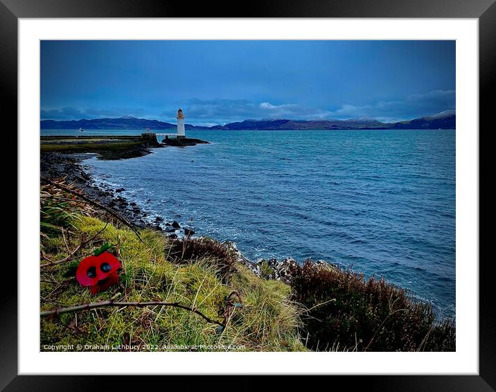 Poppies at Rubha Nan Gall Lighthouse Framed Mounted Print by Graham Lathbury