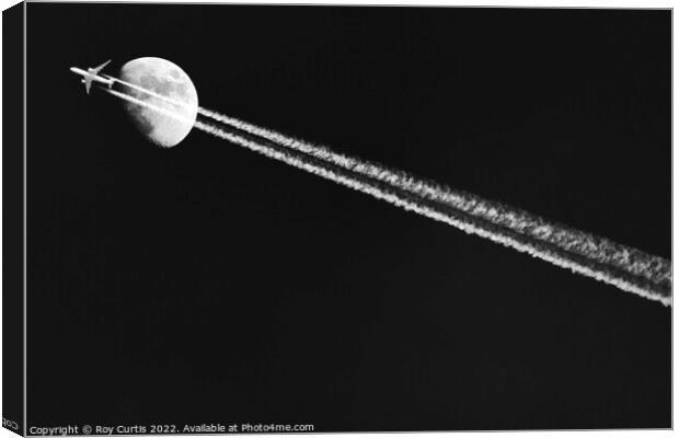 Moon Flypast 2 Canvas Print by Roy Curtis
