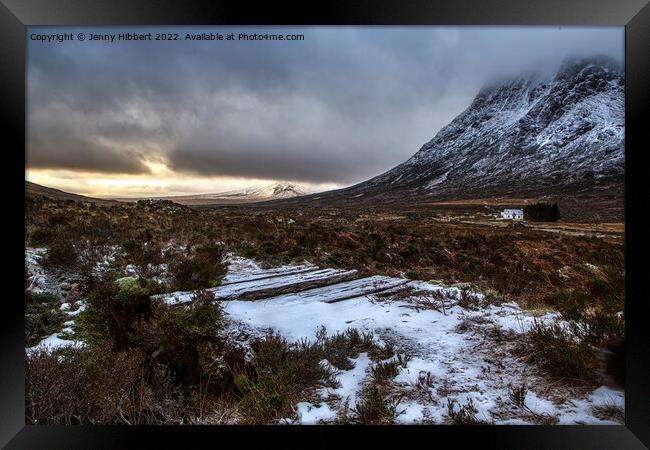 Lagangarbh Cottage Glencoe Framed Print by Jenny Hibbert