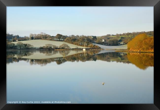 Frosty Morning Reflections Framed Print by Roy Curtis