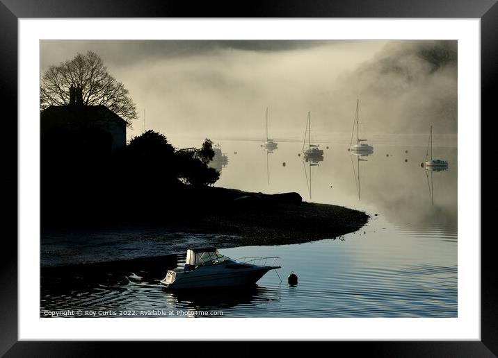Misty Morning Reflections Framed Mounted Print by Roy Curtis