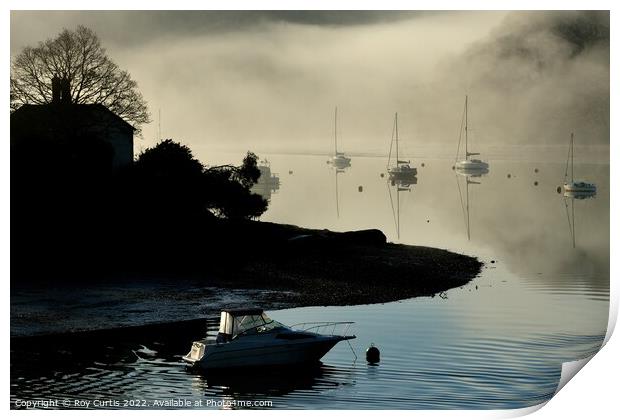 Misty Morning Reflections Print by Roy Curtis