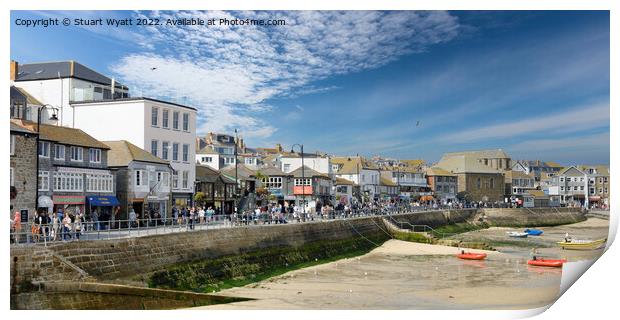 St Ives Harbour and Wharf Print by Stuart Wyatt