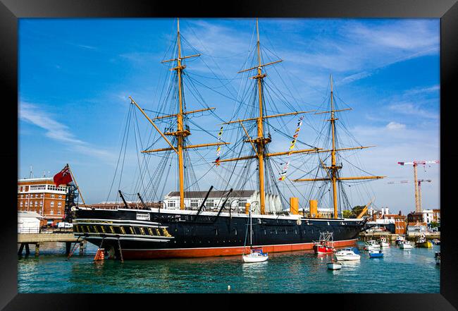 HMS Warrior Framed Print by Gerry Walden LRPS