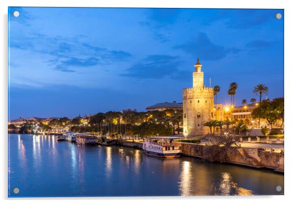 Torre del Oro Seville Acrylic by peter schickert