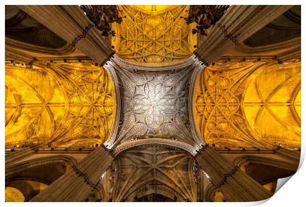Seville Cathedral  Print by peter schickert