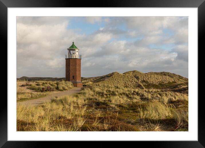 Lighthouse Red Cliff Framed Mounted Print by Thomas Schaeffer