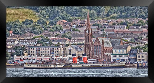 PS Waverley docking at Largs pier,Ayrshire Scotlan Framed Print by Allan Durward Photography
