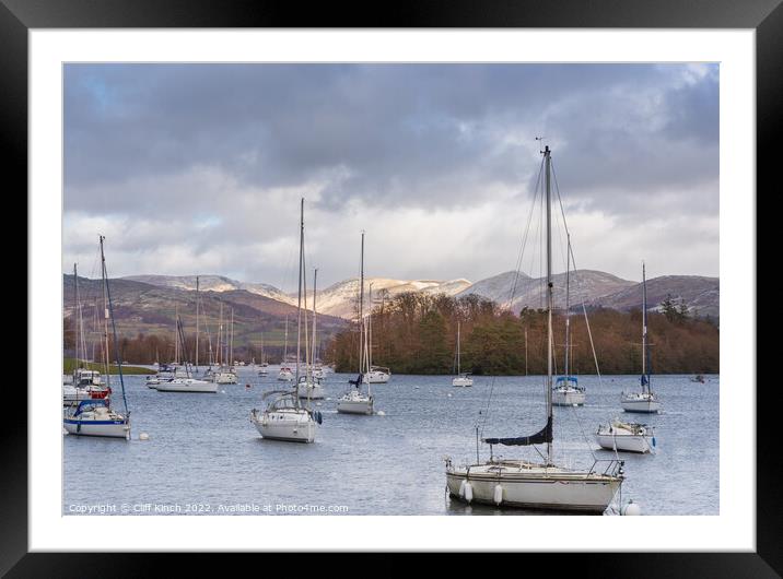 Lake Windermere to High Borrans Framed Mounted Print by Cliff Kinch
