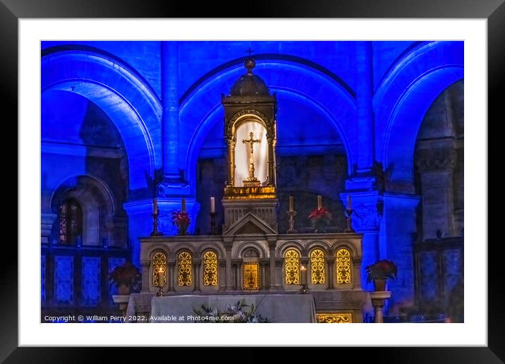 Altar Cross Cathedral Church Nimes Gard France Framed Mounted Print by William Perry