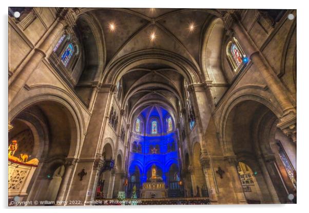 Altar Basilica Cathedral Church Nimes Gard France Acrylic by William Perry