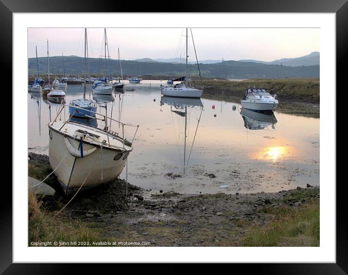 Harbour, Shell Island sunset, Wales. Framed Mounted Print by john hill