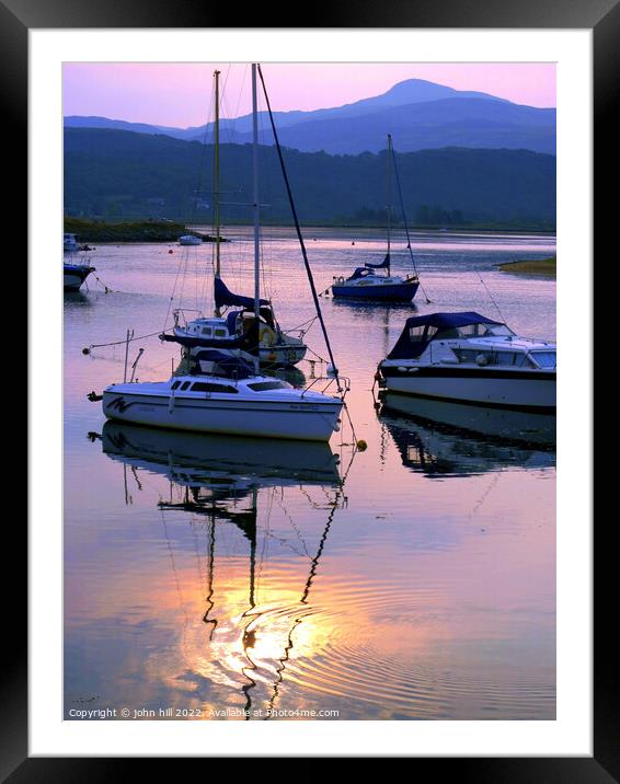 Sunset colours, Shell Island, Wales. Framed Mounted Print by john hill