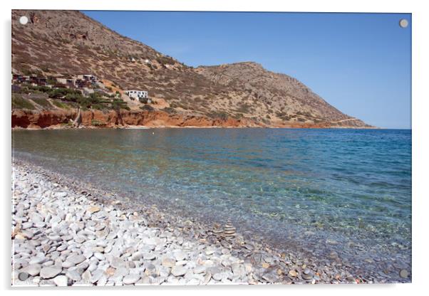Crystal Clear Waters, Plaka, Crete, Greece Acrylic by Kasia Design