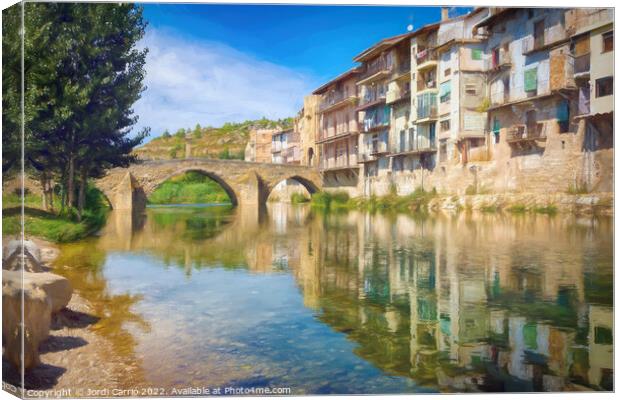 Matarranya River as it passes through Valderrobles, Aragon - Pic Canvas Print by Jordi Carrio