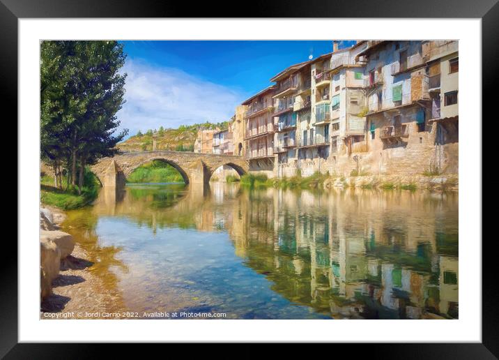 Matarranya River as it passes through Valderrobles, Aragon - Pic Framed Mounted Print by Jordi Carrio