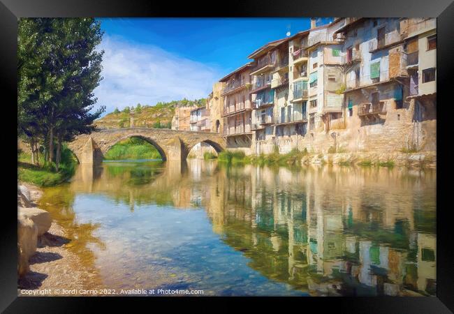 Matarranya River as it passes through Valderrobles, Aragon - Pic Framed Print by Jordi Carrio