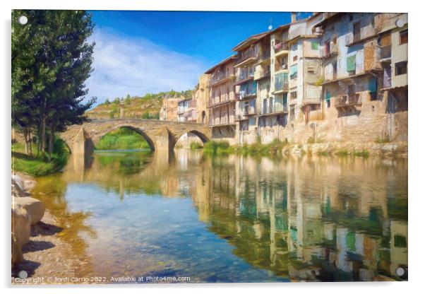 Matarranya River as it passes through Valderrobles, Aragon - Pic Acrylic by Jordi Carrio