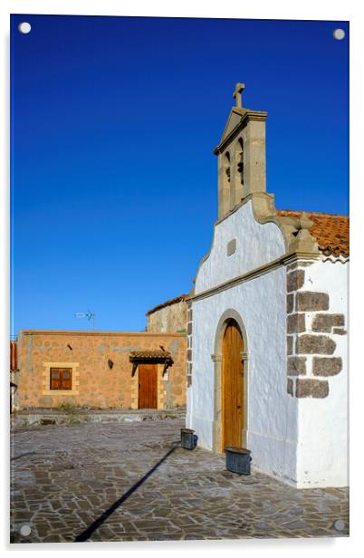 Old church in La Quinta Tenerife Acrylic by Phil Crean