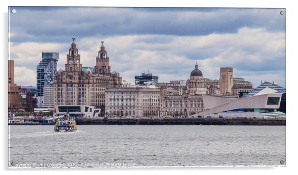 Liverpool Famous Waterfront Acrylic by Phil Longfoot