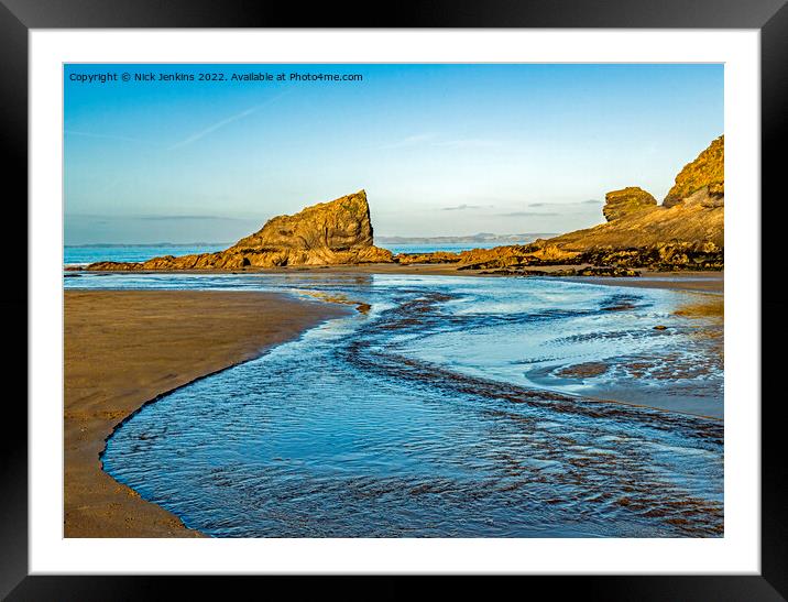 The Lion and Crocodile Rocks Broad Haven Framed Mounted Print by Nick Jenkins