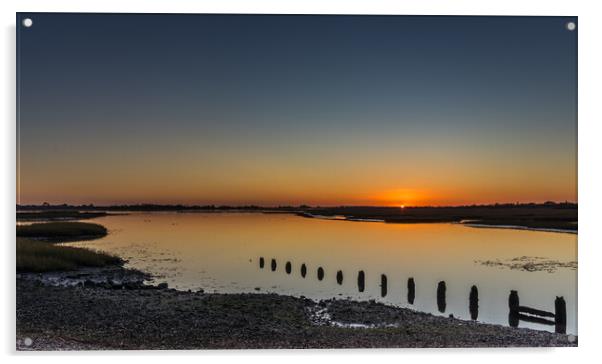 Pagham sunset Acrylic by Stuart C Clarke