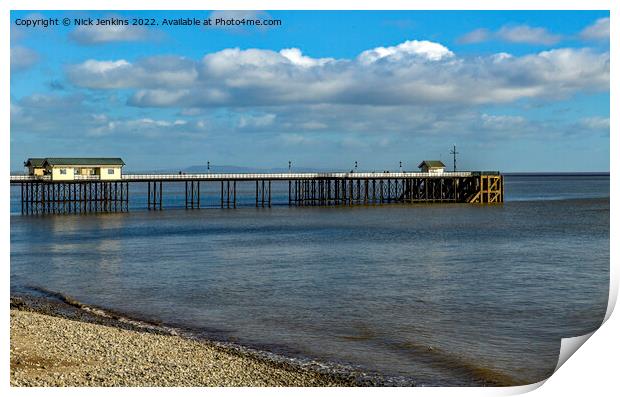 Penarth Pier Vale of Glamorgan South Wales Print by Nick Jenkins