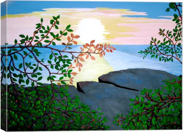 Caribbean Sunrise Canvas Print by Stephanie Moore