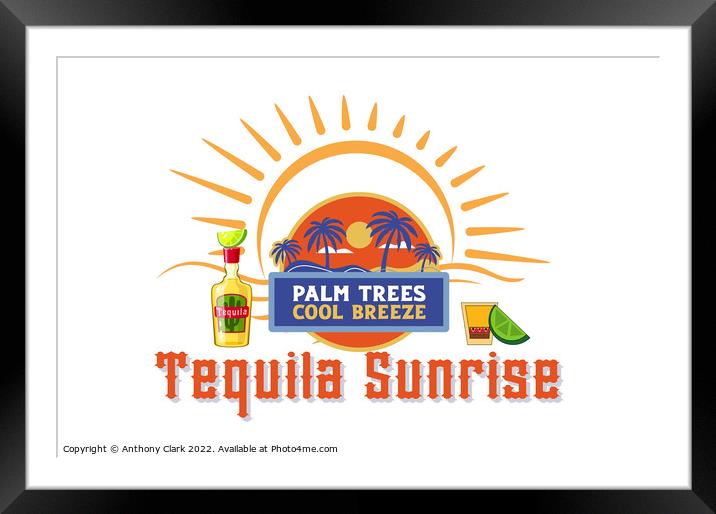 Tequila Sunrise Framed Mounted Print by Anthony Clark