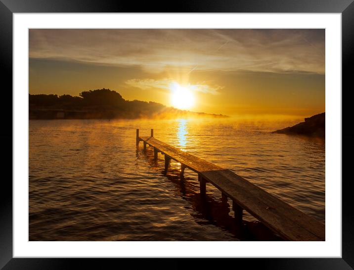 Photography with the s´estanyol cove of Ibiza at dawn Framed Mounted Print by Vicen Photo